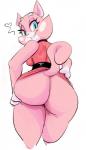 anthro belt big_breasts big_butt bottomless breasts butt clothed clothed_anthro clothed_female clothing dress dress_only eyelashes female fur hand_on_butt hand_on_own_butt heart_symbol looking_at_viewer pink_body pink_fur raised_clothing raised_dress rear_view simple_background smile solo standing tail tail_under_skirt tail_upskirt upskirt white_background dbaru super_planet_dolan shima_luan domestic_cat felid feline felis mammal 2018 hi_res