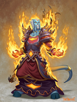 armor beard blue_body burning clothing elemental_manipulation facial_hair fire fire_manipulation gloves hair handwear hooves magic_user male not_furry pauldron plate_armor robe solo tail white_hair yellow_eyes vanharmontt blizzard_entertainment warcraft draenei humanoid 2023 absurd_res digital_media_(artwork) hi_res
