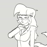 anthro aroused big_breasts breasts clothed clothing copypasta dialogue eyewear female fluffy fluffy_tail fur glasses hair looking_at_viewer mature_anthro mature_female simple_background smile sniffing solo tail callmewritefag hanna-barbera swat_kats callie_briggs domestic_cat felid feline felis mammal 1:1 2023 animated digital_drawing_(artwork) digital_media_(artwork) long_playtime meme monochrome sketch sound voice_acted webm