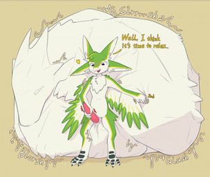 4_ears ^w^ ambiguous_gender anthro balls big_balls blush cock_vore duo emanata feral genitals grey_tail heart_symbol horn huge_balls hyper hyper_balls hyper_genitalia male male/ambiguous multi_ear onomatopoeia penile penis size_difference smaller_pred sound_effects streched tail tapering_penis text vore accadurosoce mythology selicia_(chomanderjake) avali dragon mythological_creature mythological_scalie scalie colored english_text hi_res