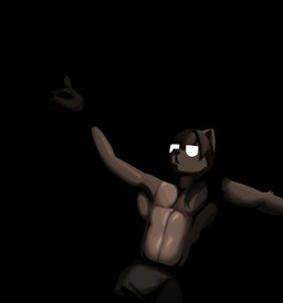 anthro arm_tuft black_background bottomwear brown_body brown_fur brown_hair clothed clothing elbow_tuft eyewear fur glasses hair in_the_dark male pants shadow simple_background slim slim_male solo spread_arms topless topless_male tuft undercovernezha travis_scott nezha_(undercovernezha) gulonine mammal marten mustelid musteline 2026 digital_drawing_(artwork) digital_media_(artwork) hi_res shaded