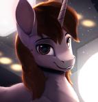 black_lips brown_hair eyebrows feral fur hair horn lips looking_at_viewer male nude smile solo white_body white_fur rodrigues404 hasbro my_little_pony mythology fan_character equid equine mammal mythological_creature mythological_equine unicorn animated short_playtime