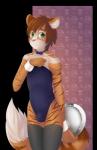 alpha_channel anthro blush bow_(feature) bow_tie bulge bunny_costume clothed clothing costume countershading crossdressing felid girly legwear leotard looking_at_viewer malan_(athiesh) male mammal puivei solo stockings tight_clothing waiter