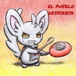 anthro black_nose bodily_fluids chile clothing cookware daoge frying_pan kitchen_utensils poncho protest semi-anthro solo tears teeth text tools tuft upset wooden_spoon nintendo pokemon chinchillid generation_5_pokemon mammal minccino pokemon_(species) rodent 1:1 spanish_text traditional_media_(artwork) translated