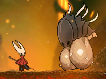 2_horns anthro areola balls big_breasts biped black_eyes bodily_fluids breasts cloak clothing duo female feral flying freckles genitals glans hanging_breasts horn huge_breasts humanoid_genitalia humanoid_penis male melee_weapon nail_(weapon) nipples penis red_cloak red_clothing standing sweat sweatdrop weapon wings dieselbrain hollow_knight:_silksong hollow_knight_(franchise) team_cherry hornet_(hollow_knight) arthropod savage_beastfly 2025 intersex_(lore)