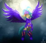 armor beak blue_eyes boots clothing female flying footwear freckles green_hair green_tail hair shoes solo spread_wings sun tail wings yellow_body zidanemina european_mythology friendship_is_magic greek_mythology hasbro my_little_pony my_little_pony:_the_movie_(2017) mythology princess_skystar_(mlp) avian hippogriff mythological_avian mythological_creature 2022 digital_media_(artwork) hi_res signature