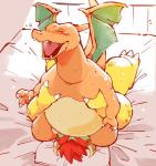 ambiguous_gender anthro bed bedroom blush bodily_fluids bowser charizard crossover dragon duo facesitting furniture garouzuki generation_1_pokemon grope hair head_in_crotch horn implied_oral koopa male mario_bros membrane_(anatomy) membranous_wings mythological_creature mythological_scalie mythology nintendo oral orange_body orange_skin overweight pinned pokemon pokemon_(species) red_hair scalie sitting_on_another slightly_chubby sweat tail tailbutt tears wings