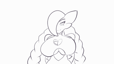 anthro big_breasts breast_drop breasts exposed_breasts female huge_breasts nipples solo artykfrozt nintendo pokemon ludabell_(artykfrozt) gardevoir generation_3_pokemon pokemon_(species) 16:9 animated animated_gif short_playtime widescreen