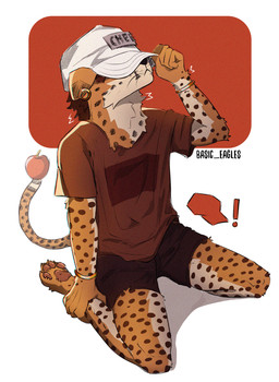 4_toes 5_fingers anthro apple arm_markings arm_tuft barefoot baseball_cap bent_arm bent_legs bottomwear bracelet brown_hair claws clothed clothed_anthro clothed_male clothing countershade_arms countershade_face countershade_fur countershade_legs countershade_neck countershading dipstick_tail ear_piercing ear_ring ears_down elbow_tuft facial_markings facial_tuft feet fingers food front_view fruit fully_clothed fully_clothed_anthro fully_clothed_male fur fur_markings fur_tuft hair hat hat_over_eyes head_markings headgear headwear hidden_eyes hindpaw holding_ankle holding_leg humanoid_hands jewelry leg_markings male male_anthro markings mouth_closed multicolored_body multicolored_fur neck_markings orange_body orange_fur paws piercing pivoted_ears plant ring_piercing shirt shorts simple_background sitting slim slim_anthro slim_male solo spots spotted_body spotted_fur spotted_markings spotted_tail straight_arm t-shirt tail tail_markings text text_on_clothing text_on_hat text_on_headwear three-quarter_view toe_claws toes topwear tuft whiskers white_background basic_eagles_(artist) oversized_cheetah_hat cheetah felid feline mammal artist_name english_text full-length_portrait hi_res portrait