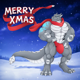 abs anthro arm_tattoo biceps big_bulge big_muscles blue_eyes bulge clothing detailed_background grey_body grin happy holidays huge_muscles male merry_christmas multicolored_body muscular pose scarf smile snow solo speedo swimwear tail tattoo two_tone_body underwear white_body kardukk schwarzfox christmas kardukk_(character) kobold scalie 2017 2025 hi_res shaded