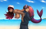 2014 beach big_breasts breasts brown_hair cephalopod clothed clothing cloud dark_skin female green_eyes hair hat human littlenapoleon long_hair looking_back male mammal mermaid nude octopus one_eye_closed open_mouth outside purple_skin red_hair sea seaside short_hair sky water
Rating: Questionable
Score: 5
User: Fur_in_the_dark
Date: April 16, 2014