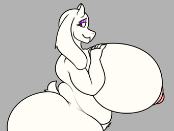 anthro areola belly big_breasts big_butt breasts butt crotch_tuft female fur horn huge_breasts huge_butt mature_anthro mature_female nipples nude overweight overweight_anthro overweight_female simple_background smile solo tail thick_thighs tuft white_body white_fur wide_hips gaze_(artist) undertale undertale_(series) toriel boss_monster_(undertale) bovid caprine goat mammal absurd_res digital_media_(artwork) hi_res