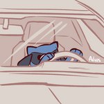 ambiguous_gender anthro biped black_body black_eyes blue_body car driving inside_car inside_vehicle motor_vehicle simple_eyes solo vehicle advos nintendo pokemon generation_4_pokemon pokemon_(species) riolu 1:1