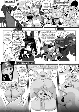 8_panel_comic ambiguous_gender anthro beak between_buttocks big_breasts big_butt bite biting_lip black_nose breasts butt butt_lick claws clenched_teeth closed_smile dialogue ellipsis eyebrows eyelashes featureless_breasts female female/ambiguous feral fur group hair hand_on_butt holding_another horn kissing larger_female licking looking_at_another looking_back mouth_closed multi_tail one_eye_closed open_mouth open_smile presenting presenting_hindquarters question_mark sharp_teeth size_difference smaller_ambiguous smile sparkles sparkling_eyes speech_bubble tail talking_to_another teeth text text_box tongue tongue_out white_sclera young heavenlyproductions nintendo pokemon sega sonic_the_hedgehog_(series) metal_sonic absol articuno azumarill espurr garchomp generation_1_pokemon generation_2_pokemon generation_3_pokemon generation_4_pokemon generation_5_pokemon generation_6_pokemon growlithe legendary_pokemon lucario ninetales pokemon_(species) pumpkaboo shinx teddiursa weavile zangoose zoroark 2025 absurd_res comic english_text hi_res monochrome father_(lore) father_and_child_(lore) male_(lore) mother_(lore) mother_and_child_(lore) parent_(lore) parent_and_child_(lore)