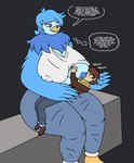 anthro areola beak big_breasts big_butt blue_body blue_eyes blue_feathers blue_fur blue_hair blush bodily_fluids bottomwear breast_grab breast_play breast_suck breastfeeding breasts brown_hair butt clothed clothing duo feathered_wings feathers female footwear fur hair hand_on_breast huge_breasts huge_butt huge_thighs human_on_anthro interspecies lactating male male/female milk neck_tuft nipples non-mammal_breasts raised_clothing raised_shirt raised_topwear scarf shirt shoes simple_background smile sucking text thick_thighs thought_bubble topwear tuft winged_arms wings yellow_beak 4chan_anon anonymous_artist undertale undertale_(series) undertale_yellow clover_(undertale_yellow) martlet_(undertale_yellow) avian bird human mammal digital_media_(artwork) english_text hi_res