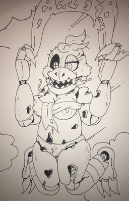 anthro areola areola_slip bottomless bottomless_female breasts cleavage clothed clothing female genitals machine oblivious parachuting public public_nudity solo vulva wardrobe_malfunction ghost_(artist) five_nights_at_freddy's five_nights_at_freddy's_4 scottgames nightmare_chica_(fnaf) animatronic avian bird chicken galliform phasianid robot robot_anthro 2018 hi_res sketch traditional_media_(artwork)