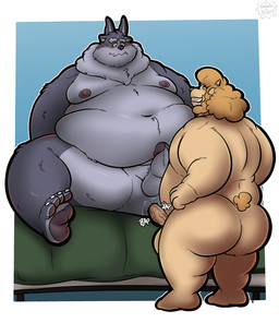 anal anal_penetration anthro balls barefoot beard bed belly big_belly blush butt claws duo erection facial_hair feet fur furniture genitals hair humanoid_genitalia humanoid_penis male male/male male_penetrated male_penetrating male_penetrating_male moobs navel neck_tuft nipples nude obese on_bed overweight overweight_anthro overweight_male penetration penile penile_penetration penis penis_in_ass sex simple_background tail teeth tuft gorochuinboxers lifewonders tokyo_afterschool_summoners oliver_baaple tsathoggua_(tas) bovid caprine mammal sheep 2026 5:6 absurd_res colored digital_drawing_(artwork) digital_media_(artwork) hi_res