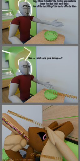 3_panel_comic anthro blue_bottomwear blue_clothing blue_pants bodily_fluids bottomwear brown_body brown_fur clothing deep_throat dialogue duo eating faceless_character faceless_male female floppy_ears fluffy food fur grey_body humor inside lop_ears male male/female oral oral_penetration pants penetration red_clothing red_shirt red_topwear restaurant sandwich_(food) shirt sitting subway tears text topwear worried bakedbobatos nintendo pokemon generation_4_pokemon humanoid lopunny pokemon_(species) 2025 3d_(artwork) absurd_res blender_(artwork) blender_cycles_(artwork) comic digital_media_(artwork) english_text hi_res