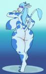 anthro big_breasts big_butt breasts butt female huge_breasts huge_butt nipples nude side_boob solo wide_hips strikeanywhere icy_xisaru bovid bovine cattle mammal hi_res