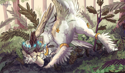 animal_genitalia blind_eye cloaca eyewear feathers female feral fern forest forest_background genitals glasses golden_rings horn looking_at_viewer nature nature_background plant prehistoric raised_tail solo tail tree wearing_glasses hollyvardia hollyvardia_(character) deinonychus dinosaur dromaeosaurid feathered_dinosaur feathered_scalie prehistoric_species reptile saurischian scalie theropod hi_res