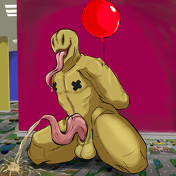 backroom balloon balls big_penis bodily_fluids entity_67 genital_fluids genitals hands_behind_back inflatable kneeling large_tongue male party_goers peeing penis solo steam thick_thighs tongue urine urine_on_ground urine_pool watersports rexthenurse the_backrooms backrooms_creature humanoid monster unknown_species 1:1 absurd_res hi_res