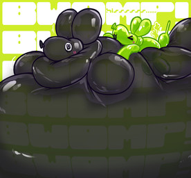 air_inflation ambiguous/ambiguous ambiguous_gender anthro balloon balloon_animal barcode black_body blush duo glistening glistening_body green_background green_body inflatable inflation onomatopoeia orgasm quadruped sex simple_background size_difference sound_effects spiral spiral_eyes text toony rushrabbit animate_inanimate living_balloon living_inflatable digital_media_(artwork) hi_res