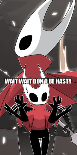 cloak clothing curved_horn dress empty_eyes female flustered gesture holding_object holding_weapon horn mouthless multiple_poses pose rear_view red_clothing solo text waving weapon narty_naz hollow_knight_(franchise) team_cherry hornet_(hollow_knight) arthropod humanoid absurd_res censored hi_res tagme