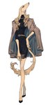 anthro belt clothing dress female footwear hair high_heels jacket jewelry looking_at_viewer necklace purse shoes simple_background solo topwear juanmao1997 borzoi canid canine canis domestic_dog hunting_dog mammal sighthound hi_res