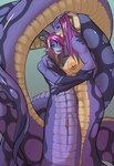 2015 after_transformation anthro apode breasts draconcopode duo english_text female female/female genitals hair hi_res legless long_hair long_vulva lunate lyran_(lunate) mammal naga nipples non-mammal_breasts nude pussy reptile scalie serpentine smile snake text