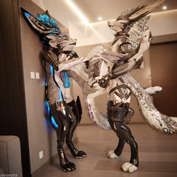 animal_genitalia animal_penis anthro anthro_on_anthro anthro_penetrated anthro_penetrating anthro_penetrating_anthro armwear balls biped black_body black_clothing black_fur blue_body blue_fur blue_penis bodily_fluids breasts canine_genitalia canine_penis claws clothed clothing collar cuffs_(clothing) cum cum_dripping_from_penis cum_in_vagina cum_inside depth_of_field dominant erection female female_penetrated fishnet_armwear fishnet_clothing fur genital_fluids genitals grey_body grey_fur group hair hand_on_breast hand_on_hip harness holding_another inside knot latex latex_armwear latex_clothing latex_legwear latex_stockings legwear living_room male male/female male_penetrating male_penetrating_female multicolored_body nipples nude open_mouth paws penetration penis pink_penis reflection sex slim slim_anthro slim_male slim_sub smile standing stockings submissive submissive_male tail text trio vaginal vaginal_penetration white_body white_fur dragonplayer dragonplayer_(character) heyitslynx keloid canid canine canis fox hybrid jex mammal rexouium 1:1 3d_(artwork) absurd_res blender_(artwork) blender_cycles_(artwork) digital_media_(artwork) english_text hi_res