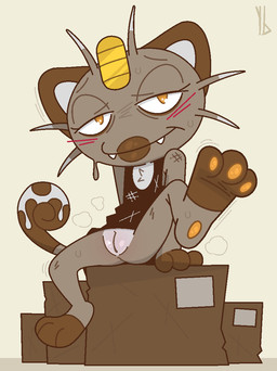 3_toes anthro apron apron_only barefoot black_apron black_clothing blush blush_lines box brown_body brown_ears brown_fur brown_lips brown_tail cardboard cardboard_box clothing container curled_tail fangs feet female female_anthro flat_chested foot_focus fur genitals half-closed_eyes humanoid_genitalia humanoid_vulva lips logo looking_at_viewer mature_anthro mature_female multicolored_body multicolored_fur multicolored_tail narrowed_eyes orange_eyes orange_pawpads pawpads paws presenting presenting_vulva sitting solo spread_legs spreading tail tan_body tan_fur tan_tail tan_whiskers teeth toes two_tone_whiskers vulva whiskers white_body white_fur white_inner_ear white_tail white_whiskers yaldabroth nintendo pokemon cinnamon_(yaldabroth) felid feline generation_1_pokemon mammal meowth pokemon_(species) 2025 artist_logo
