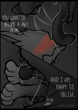 anthro blush bodily_fluids dark drooling female group head_first imminent_vore in_mouth larger_anthro larger_female larger_pred licking male multiple_prey neck_bulge oral_vore panel_skew partially_inside saliva size_difference smaller_anthro smaller_male swallowing teasing text tongue tongue_out vore graveyardw0lf canid canine canis fox mammal wolf absurd_res comic english_text hi_res
