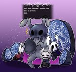 anthro bodily_fluids creating_art cum cumshot dialogue drawing ejaculation erection female genital_fluids genitals grey_body male penis plushie pornography profanity solo sweat text sinmarshmallow hollow_knight team_cherry bretta_(hollow_knight) hornet_(hollow_knight) the_knight_(hollow_knight) zote_(hollow_knight) arthropod beetle insect 2020 english_text