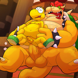 anal anal_penetration anthro anthro_on_anthro anthro_on_bottom anthro_on_top anthro_penetrated anthro_penetrating anthro_penetrating_anthro areola armband ball_size_difference balls balls_on_tail bareback barefoot belly belly_overhang big_balls big_belly big_penis bracelet carrying_another chair claws clothing dominant duo erection eyebrows eyes_closed feet footwear foreskin from_behind_position furniture genitals glans hair horn huge_balls huge_penis humanoid_genitalia humanoid_penis jewelry larger_dom looking_pleasured male male/male male_on_bottom male_on_top male_penetrated male_penetrating male_penetrating_male moobs navel nipples non-mammal_balls non-mammal_nipples nude on_bottom on_top open_mouth overweight overweight_anthro overweight_male penetration penile penile_penetration penis penis_in_ass penis_size_difference plantigrade sex shell shoes sit_and_carry_position sitting size_difference small_penis smaller_penetrated spiked_armband spiked_bracelet spiked_shell spikes spikes_(anatomy) spread_legs spreading tail teeth throne tongue unretracted_foreskin vein leothelionel bowser_day mario_bros nintendo bowser dragon_koopa koopa koopa_troopa scalie 1:1 2025 hi_res
