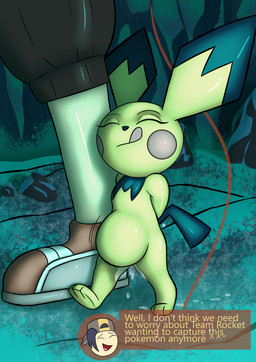 3_toes after_vore black_hair clothing digestion feet female female_pred footwear hair leaking_pussy_juice male shoes size_difference smaller_pred text text_box toes vore poisonsneksoffie nintendo pokemon generation_2_pokemon human mammal pichu pokemon_(species) absurd_res english_text hi_res