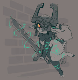 alternate_species anthro armor biped breasts cute_fangs ear_piercing fangs featureless_breasts female female_anthro fluffy fluffy_tail furrification fused_shadow hair headgear headgear_only helmet helmet_only holding_melee_weapon holding_object holding_sword holding_weapon hooved_toes hooves huge_hips long_ears looking_at_viewer magic melee_weapon notched_ear piercing ponytail red_eyes ruff shortstack shortstack_female small_breasts small_waist solo sword tail tattoo tattoos_everywhere teeth thick_thighs unguligrade weapon wide_hips yellow_sclera drawtheuniverse nintendo the_legend_of_zelda twilight_princess midna wolf_midna bovid caprine goat mammal twili