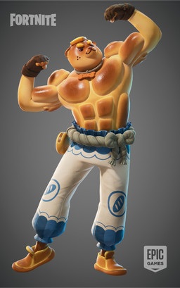 5_fingers >:3 abs anthro arms_bent beady_eyes belt black_eyes blonde_eyebrows blonde_hair bottomwear brown_body brown_clothing brown_footwear brown_gloves brown_handwear brown_nose brown_shoes circle_eyebrows closed_smile clothed clothed_anthro clothed_male clothing coin_pouch collar collar_tag eyebrows featureless_chest fingerless_gloves fingers flexing flexing_bicep flexing_both_biceps footwear freckled_face freckles furrowed_eyebrows gloves grey_background hair handwear light logo male male_anthro mouth_closed multicolored_body muscular muscular_anthro muscular_male pants pecs pose rope rope_belt rope_collar shirtless_anthro shirtless_male shoes short_hair simple_background smile solo tan_body text white_bottomwear white_clothing white_pants reilly_lohr epic_games fortnite doughberman bread_creature canid canine hybrid living_bread mammal 2024 3d_(artwork) absurd_res colored digital_media_(artwork) english_description english_text full-length_portrait hi_res lighting official_art portrait shaded