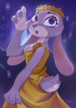 4_fingers anthro biped butt claws clothed clothed_anthro clothed_female clothing dress female fingers fur looking_at_viewer rear_view solo standing tail teeth tongue laverne_3r disney zootopia judy_hopps lagomorph leporid mammal rabbit 2025 digital_drawing_(artwork) digital_media_(artwork) hi_res