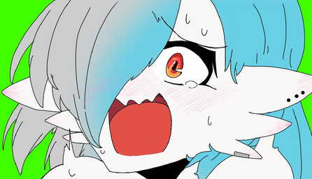blue_hair blush blush_lines bodily_fluids crying ear_piercing female gradient_hair grey_hair hair heterochromia not_furry open_mouth parody piercing red_eyes short_hair solo sweat sweatdrop tears theloriscrak konosuba:_god's_blessing_on_this_wonderful_world! nintendo pokemon gardevoir generation_3_pokemon humanoid pokemon_(species) 2022 headshot_portrait portrait reaction_image