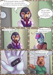 age_difference anthro backpack bathroom clothed clothing dialogue electronics male principal school student text usb young liryal nordelta_(liryal) svald_(liryal) avian bird capybara caviid deer mammal rodent toucan absurd_res comic english_text hi_res