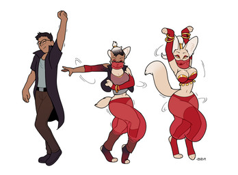 anthro base_one_layout basic_sequence biped black_hair bottomwear breast_growth breasts clothing dancing eyewear female footwear gender_transformation glasses growth hair harem_outfit human_to_anthro jacket jewelry linear_sequence looking_at_viewer male mtf_transformation navel one_row_layout pants shirt shoes simple_background solo species_transformation three_frame_image three_frame_sequence topwear transformation transformation_sequence white_background wide_hips yellow_eyes blackshirtboy deiser canid canine fennec_fox fox human mammal true_fox 2019 hi_res sequence