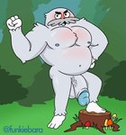 balls big_penis blush genitals humanoid_genitalia humanoid_penis male nude outdoor_nudity outside pecs penis pose solo white_body gotchimilk cartoon_network we_bare_bears ralph_(we_bare_bears) sasquatch