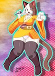 abstract_background anthro asian_clothing big_breasts boots breasts brown_eyes camel_toe cleavage clothed clothing east_asian_clothing electronics female footwear fur gesture hand_gesture high_heeled_boots high_heels holding_microphone holding_object holidays japanese_clothing kanoko_pattern kemono kimono legwear microphone open_mouth open_smile panties pointing pointing_at_viewer shippo_pattern shoes smile solo tail thick_thighs thigh_highs underwear whiskers white_body white_fur wide_hips aozora_(tasogare_aozora) new_year odd_taxi shiho_ichimura shiho_ichimura_(odd_taxi) calico_cat domestic_cat felid feline felis mammal 2024 dated hi_res