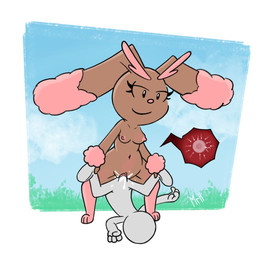 amazon_position anthro anthro_penetrated bodily_fluids breasts brown_body cum cum_in_vagina cum_inside dominant dominant_female duo erection female female_penetrated genital_fluids genitals half-closed_eyes human_on_anthro human_penetrating human_penetrating_anthro human_penetrating_female impregnation internal interspecies interspecies_impregnation male male/female male_penetrating male_penetrating_anthro male_penetrating_female medium_breasts narrowed_eyes nipples ovum penetration penile penile_penetration penis penis_in_vagina pink_nipples seductive sex smile sperm_cell vaginal vaginal_penetration vulva mr_harinezumi nintendo pokemon anon generation_4_pokemon human lopunny mammal pokemon_(species) shiny_pokemon