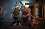 anthro armor clothing duo hat headgear headwear male night text video_game_reference ewademar warhammer_(franchise) warhammer_fantasy canid canine canis imp mammal wolf absurd_res english_text hi_res