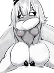 anthro biped black_body black_sclera breasts female fur nipple_dip nipples non-mammal_breasts simple_background solo white_background white_body white_eyes white_fur my700 moth_(menyang) arthropod insect lepidopteran moth 3:4 absurd_res hi_res