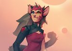 2020 anthro catra_(she-ra) digital_media_(artwork) domestic_cat felid feline felis female heterochromia kyander mammal masters_of_the_universe mattel netflix she-ra_(copyright) she-ra_and_the_princesses_of_power smile solo
