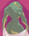 anthro back_muscles bedroom_eyes big_butt big_muscles broad_shoulders butt female holding_tail looking_at_viewer looking_back looking_back_at_viewer muscular muscular_anthro muscular_female narrowed_eyes nude rear_view seductive solo standing tail thick_thighs wide_hips f_draws athena_(f_draws) crocodile crocodilian reptile scalie hi_res