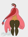 alternate_species anthro big_butt breasts butt female hair long_hair nude pink_hair pokemorph rear_view simple_background solo latiar nintendo pokemon fan_character melanie_mortrose generation_6_pokemon gourgeist pokemon_(species) 2019 hi_res