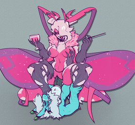 2_horns 2_penises 4_arms 4_balls 4_wings age_difference alcohol antennae_(anatomy) anthro anthro_on_anthro areola balls barely_visible_balls barely_visible_genitalia belly beverage black_lipstick black_nipples blue_body blue_scales blush breast_grab breasts choker cigarette cigarette_holder cigarette_in_hand claws clothing container cowgirl_position crouching_cowgirl cup dipstick_ears double_penetration double_vaginal drinking_glass ear_markings erection eyes_closed eyeshadow facial_markings female female_on_top female_penetrated fluffy fluffy_hair from_front_position fur genitals glass glass_container glass_cup gloves_(marking) green_claws hair hair_over_eye hand_on_breast hand_on_own_breast head_markings heart_eyes heart_symbol holding_object horn insect_wings jewelry larger_female legwear legwear_only lepidopteran_wings lipstick looking_at_another looking_at_partner looking_down makeup male male/female markings mostly_nude multi_arm multi_balls multi_genitalia multi_limb multi_penis multi_wing multicolored_body multicolored_ears multicolored_fur navel neck_tuft necklace nipples non-mammal_breasts non-mammal_nipples older_female on_bottom on_top paired_penetration penetration penile penile_penetration penis penis_in_vagina pink_body pink_fur ribbons_(anatomy) ring_(marking) scales sex size_difference small_top_big_bottom smaller_male smile snout snout_markings stockings stockings_only thigh_highs thigh_highs_only torn_clothing torn_legwear torn_stockings tuft two_tone_body two_tone_fur vaginal vaginal_penetration vulva white_belly white_body white_fur white_hair wine wine_glass wings younger_male bonestheskelebunny01 infernadise_(retrospecter) mythology heartbreaker_sakuroma_(retrospecter) retrospecter_(character) sakuroma_(retrospecter) arthropod demon demon_dragon dragon insect lepidopteran mythological_creature mythological_scalie scalie hi_res